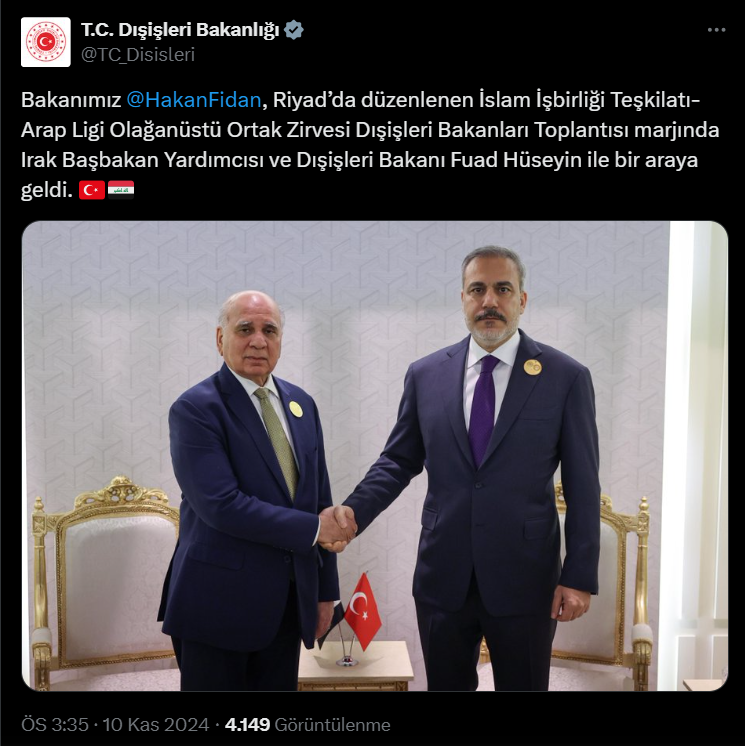 Bakan Fidan, Suudi Arabistan'da Iraklı Mevkidaşıyla Görüştü-1