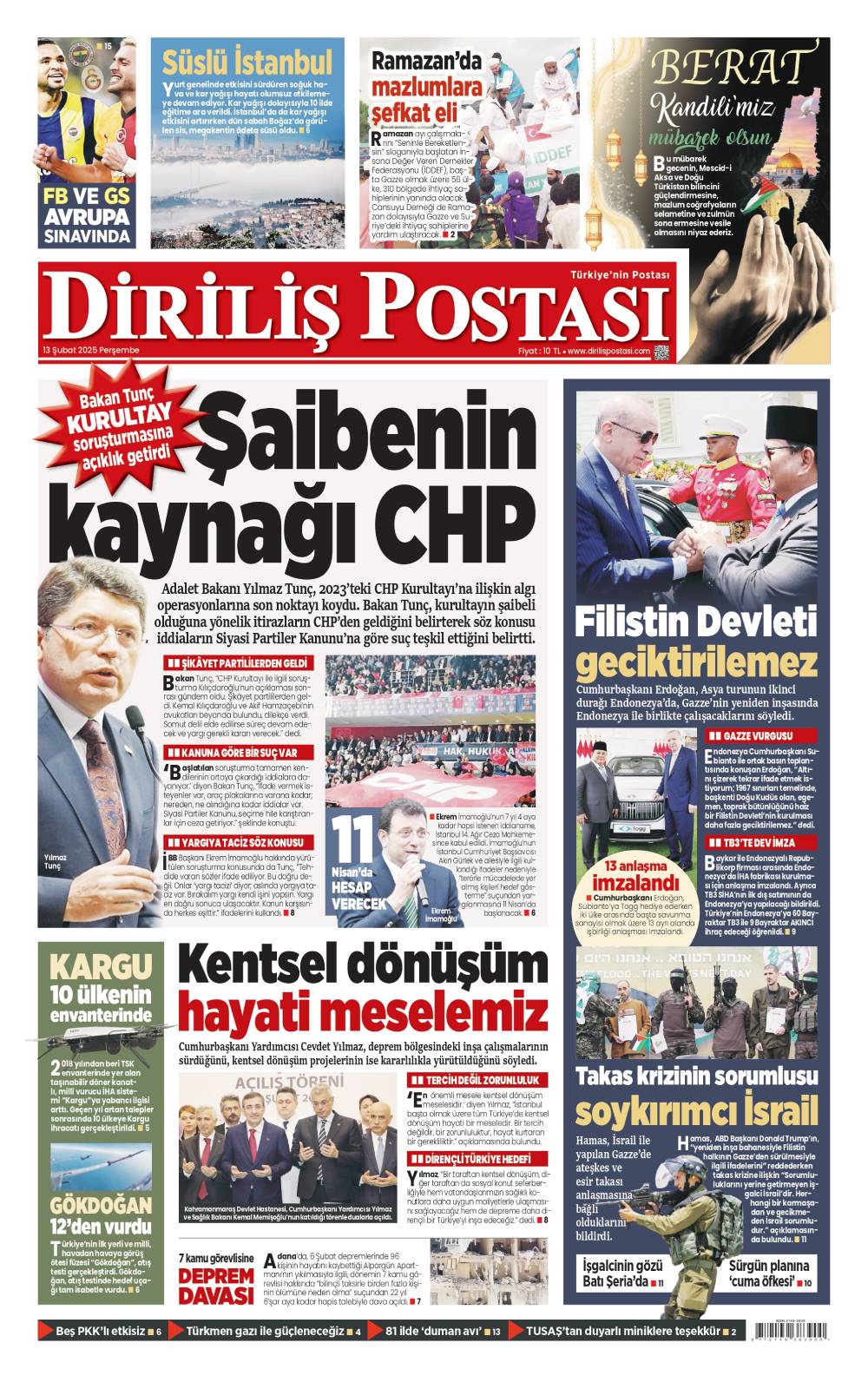13Şubatmanşet