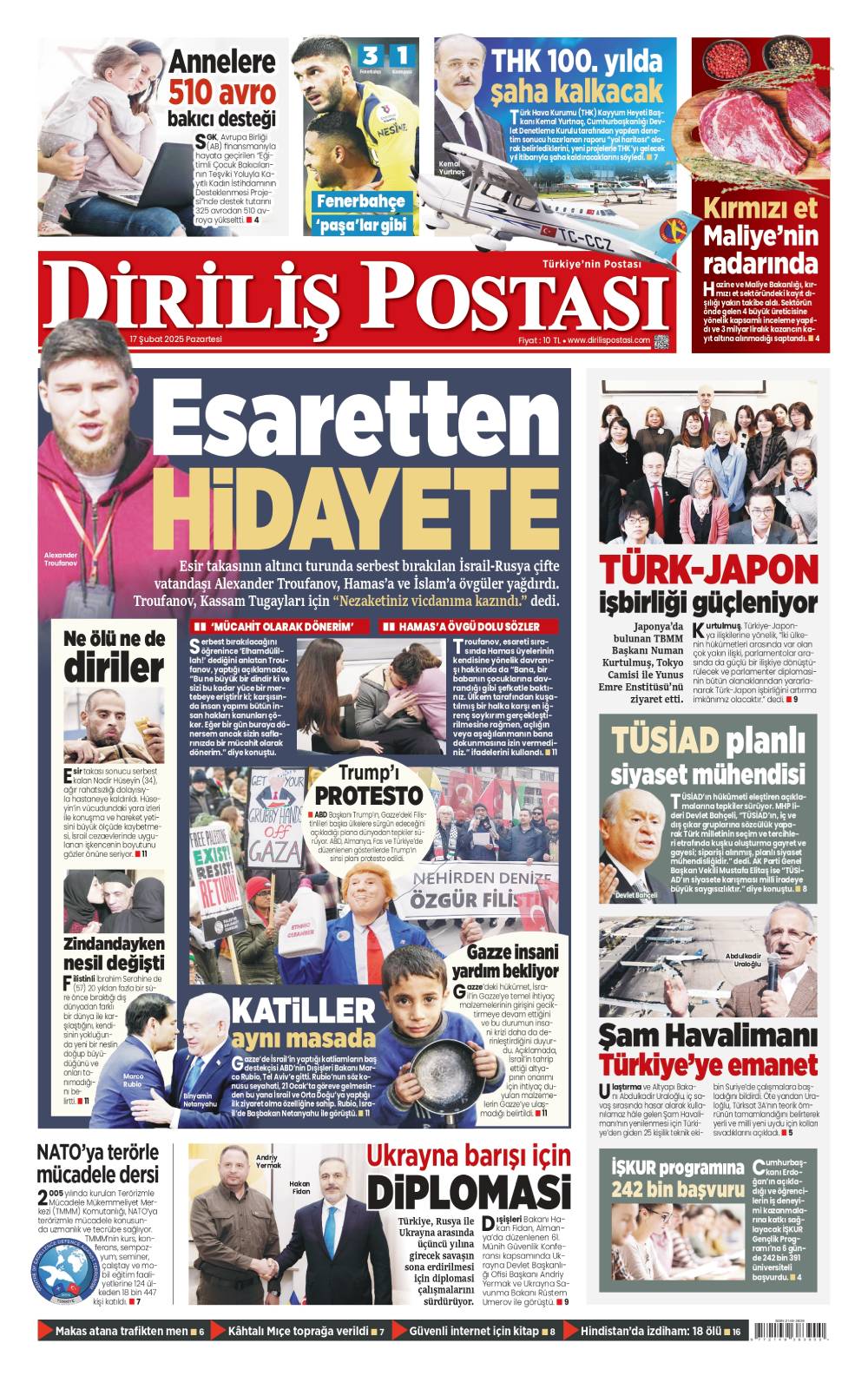 17 Ş U B A T M A N Ş E T