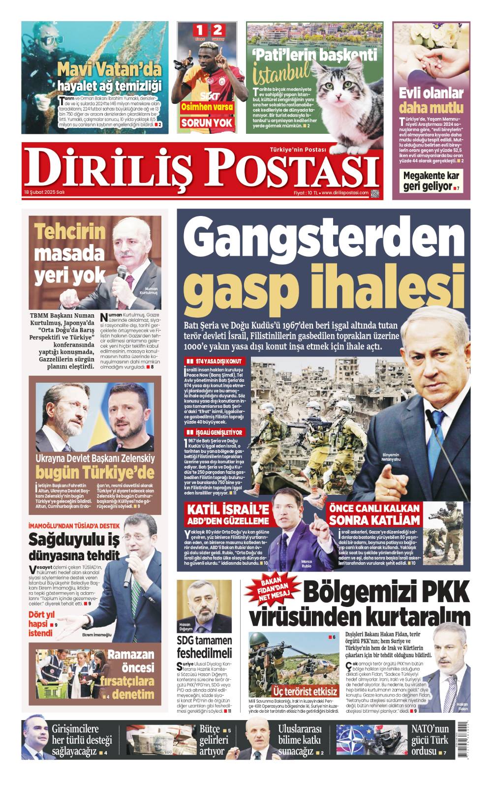 M A N Ş E T18 Ş U B A T D S P