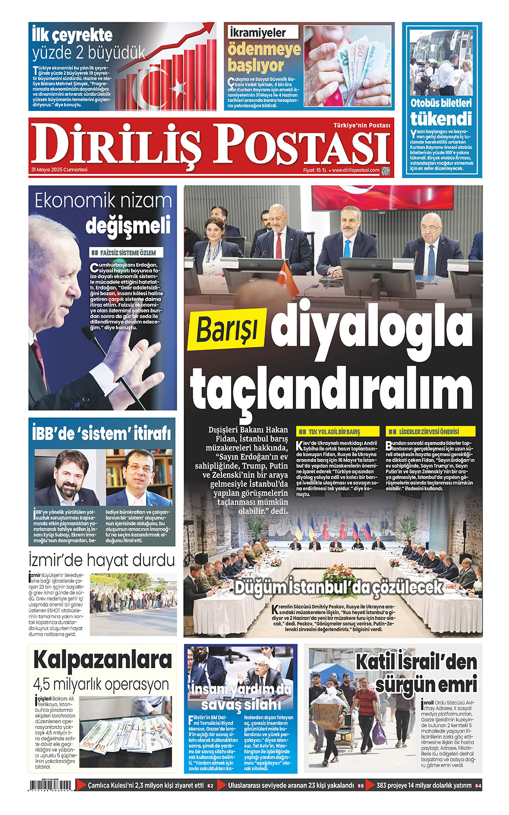 +1. Sayfa 31 Mayis Manşet
