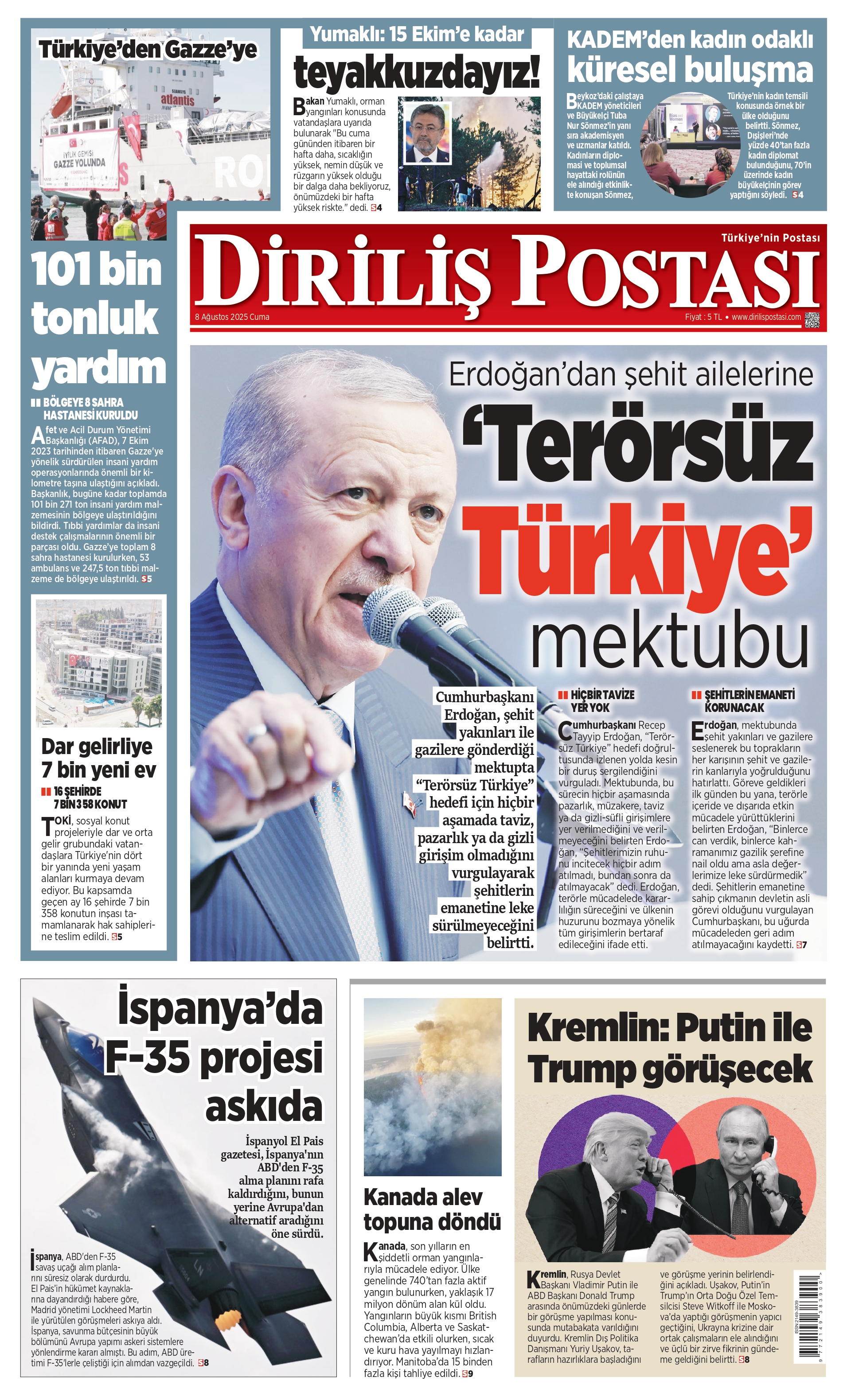 Erdoğan’dan Şehit Ailelerine ‘Terörsüz Türkiye’ Mektubu (1)